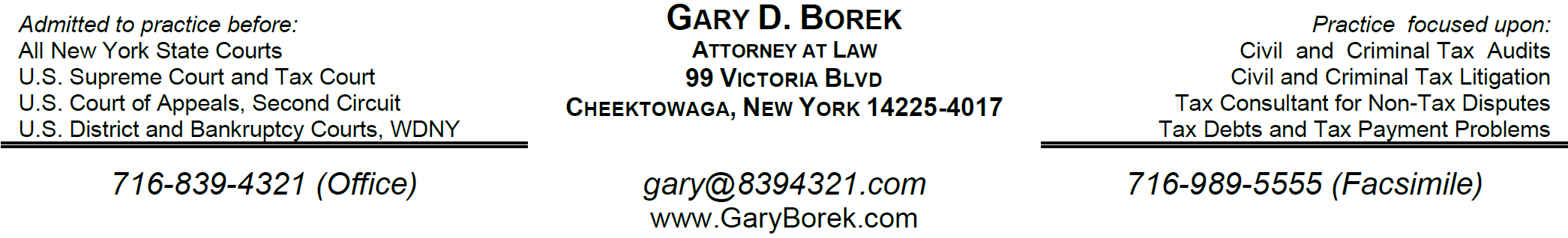 Gary D. Borek, Attorney at Law